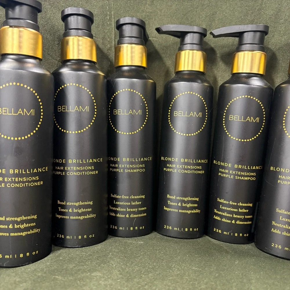 BELLAMI Blonde Brilliance Purple Shampoo & Conditioner Set of 6